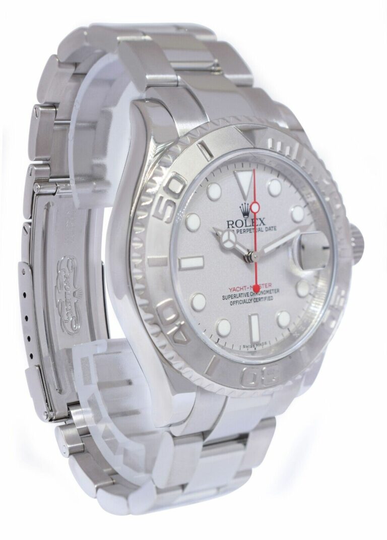 Rolex Yacht-Master Stainless Steel 
Platinum Mens 40mm Automatic Watch M 16622