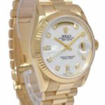 Rolex Day-Date President 18k Yellow Gold MOP Diamond Dial 36mm Watch 118238