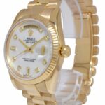 Rolex Day-Date President 18k Yellow Gold MOP Diamond Dial 36mm Watch 118238