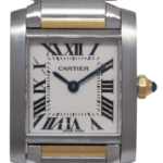 Cartier Tank Francaise Small 18k Yellow Gold/Steel Ladies Quartz 20mm Watch 2384