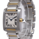 Cartier Tank Francaise Small 18k Yellow Gold/Steel Ladies Quartz 20mm Watch 2384