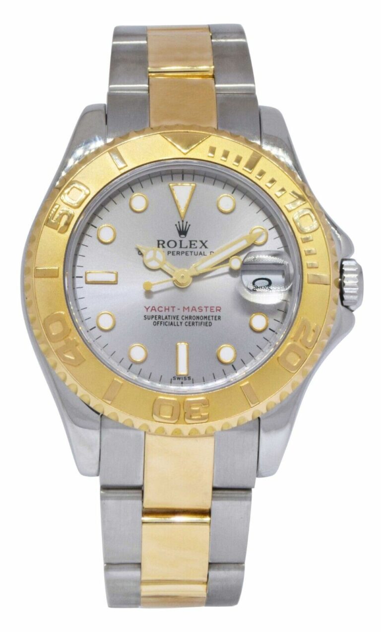 Rolex Yacht-Master 18k Yellow Gold/Steel Rhodium Dial Ladies 35mm Watch U 68623