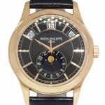 Patek Philippe Annual Calendar 5205 18k Rose Gold Black Dial Watch B/P '13 5205R