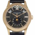 Patek Philippe Annual Calendar 5205 18k Rose Gold Black Dial Watch B/P '13 5205R