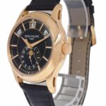 Patek Philippe Annual Calendar 5205 18k Rose Gold Black Dial Watch B/P '13 5205R