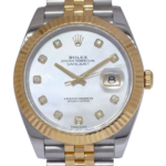 Rolex Datejust 41 18k Yellow Gold/Steel MOP Diamond Dial Watch +Card '19 126333