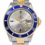 Rolex Submariner 18k Yellow Gold/Steel Slate Serti Diamond 40mm Watch X 16613