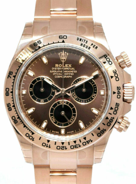 NEW Rolex Daytona Chronograph 18k RG Chocolate Dial Watch Box/Papers '22 116505