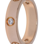 Cartier Love Ring 3 Diamonds 18k Rose Gold Size 62 B4087562