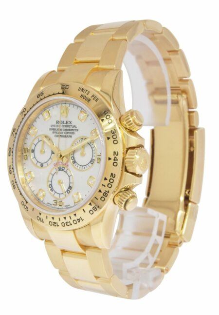 Rolex Daytona Chronograph 18k Yellow Gold MOP Diamond 40mm Watch +12' 116528