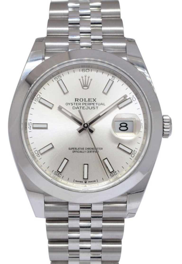 Rolex Datejust 41 Steel Silver Dial Jubilee Bracelet Mens Watch +Card '21 126300