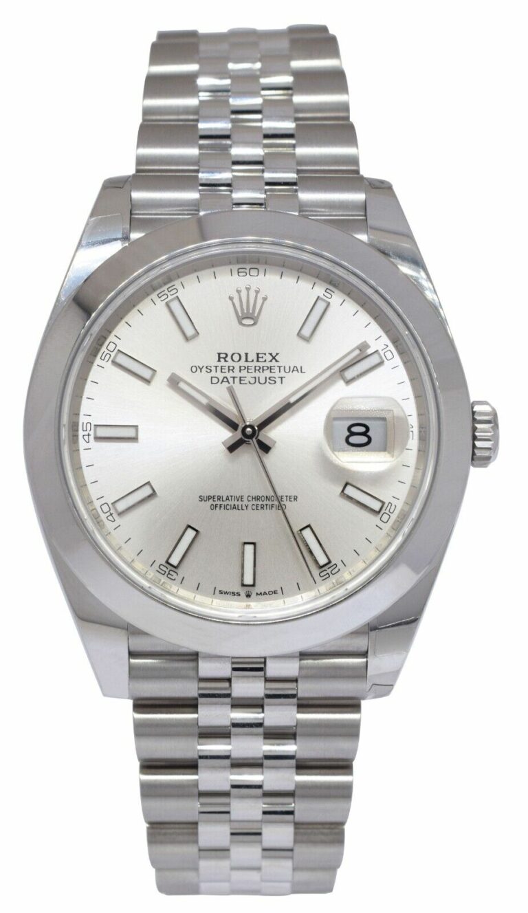 Rolex Datejust 41 Steel Silver Dial Jubilee Bracelet Mens Watch +Card '21 126300