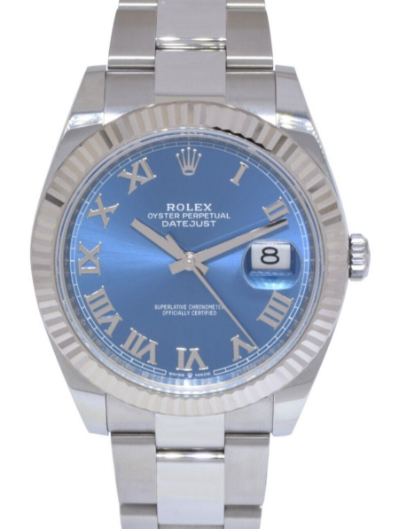 Rolex Datejust 41 Steel/18k Gold Bezel Blue Dial Oyster Watch +Card '24 126334