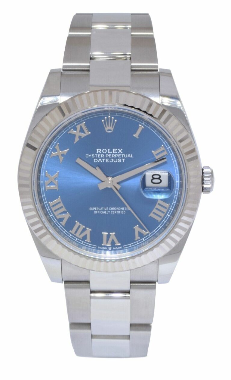 Rolex Datejust 41 Steel/18k Gold Bezel Blue Dial Oyster Watch +Card '24 126334