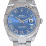 Rolex Datejust 41 Steel/18k Gold Bezel Blue Dial Oyster Watch +Card '24 126334