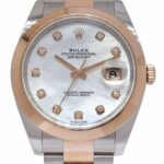 Rolex Datejust 41 Steel/18k Rose Gold MOP Diamond Oyster Watch +Card '21 126301