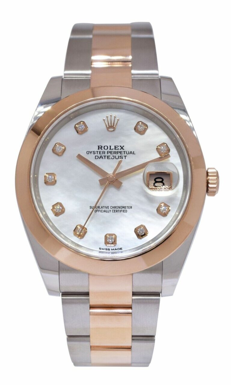 Rolex Datejust 41 Steel/18k Rose Gold MOP Diamond Oyster Watch +Card '21 126301