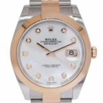 Rolex Datejust 41 Steel/18k Rose Gold MOP Diamond Oyster Watch +Card '21 126301