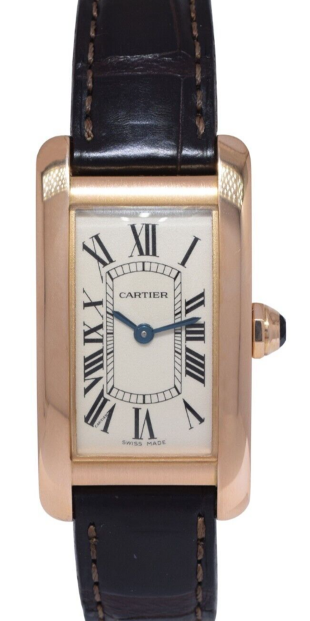 Cartier Tank Americaine Small 18k Rose Gold Ladies Watch B/P W2607456 2503