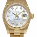 Rolex Datejust President 18k Yellow Gold MOP Diamond 26mm Watch +Card V 179178