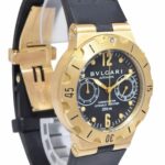 Bvlgari Diagono Scuba Chronograph 18k Yellow Gold Mens Watch B/P Bulgari SC38G