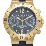 Bvlgari Diagono Scuba Chronograph 18k Yellow Gold Mens Watch B/P Bulgari SC38G