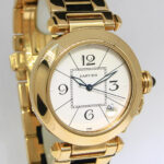 Cartier Pasha 18k Yellow Gold 
Leather Mens 38mm Automatic Watch Ref. 1989