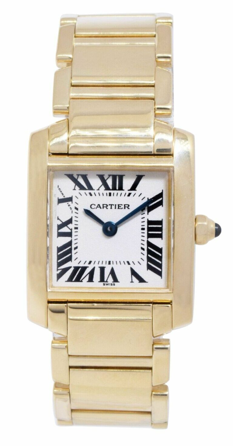 Cartier Tank Francaise Small 18k Yellow Gold Ivory Dial Ladies Quartz Watch 1820