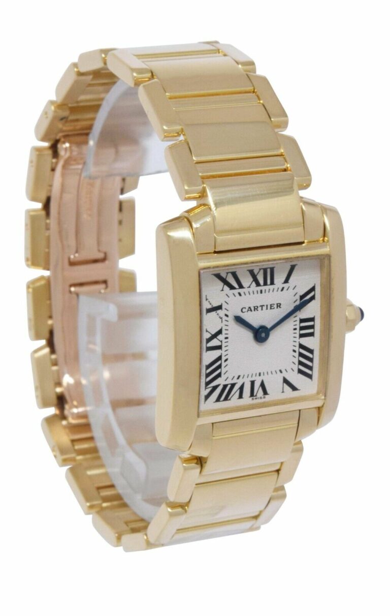 Cartier Tank Francaise Small 18k Yellow Gold Ivory Dial Ladies Quartz Watch 1820