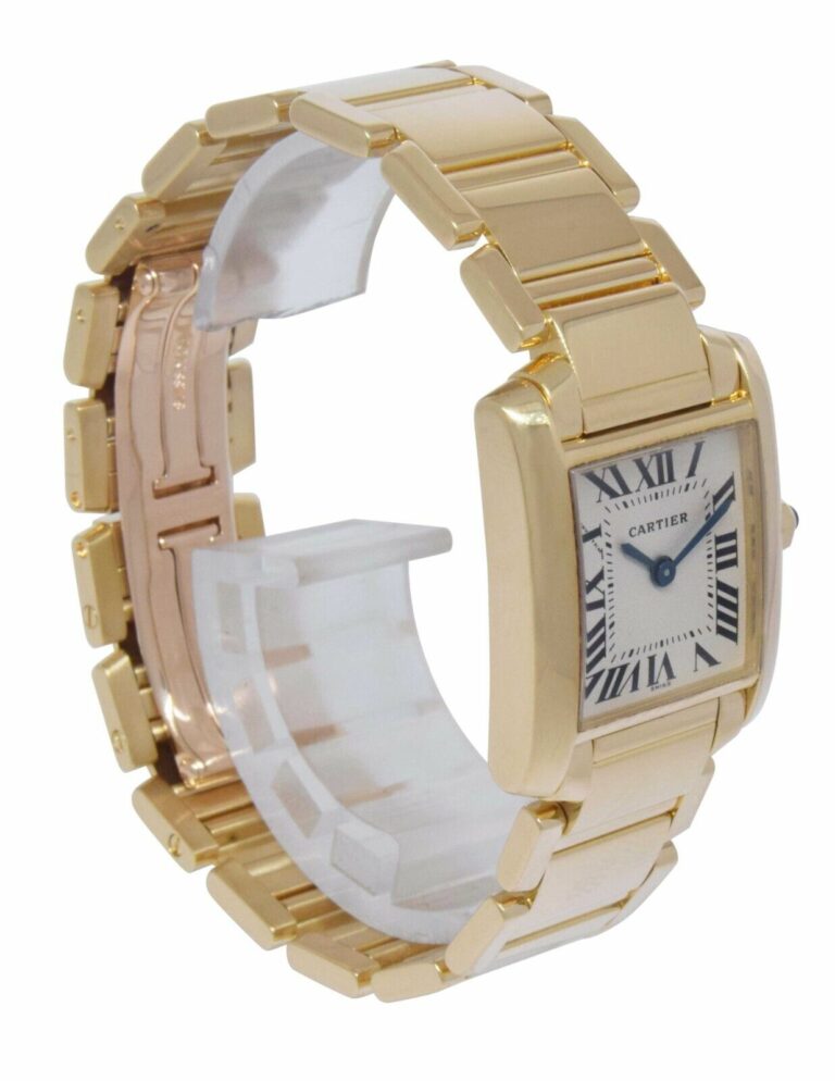 Cartier Tank Francaise Small 18k Yellow Gold Ivory Dial Ladies Quartz Watch 1820