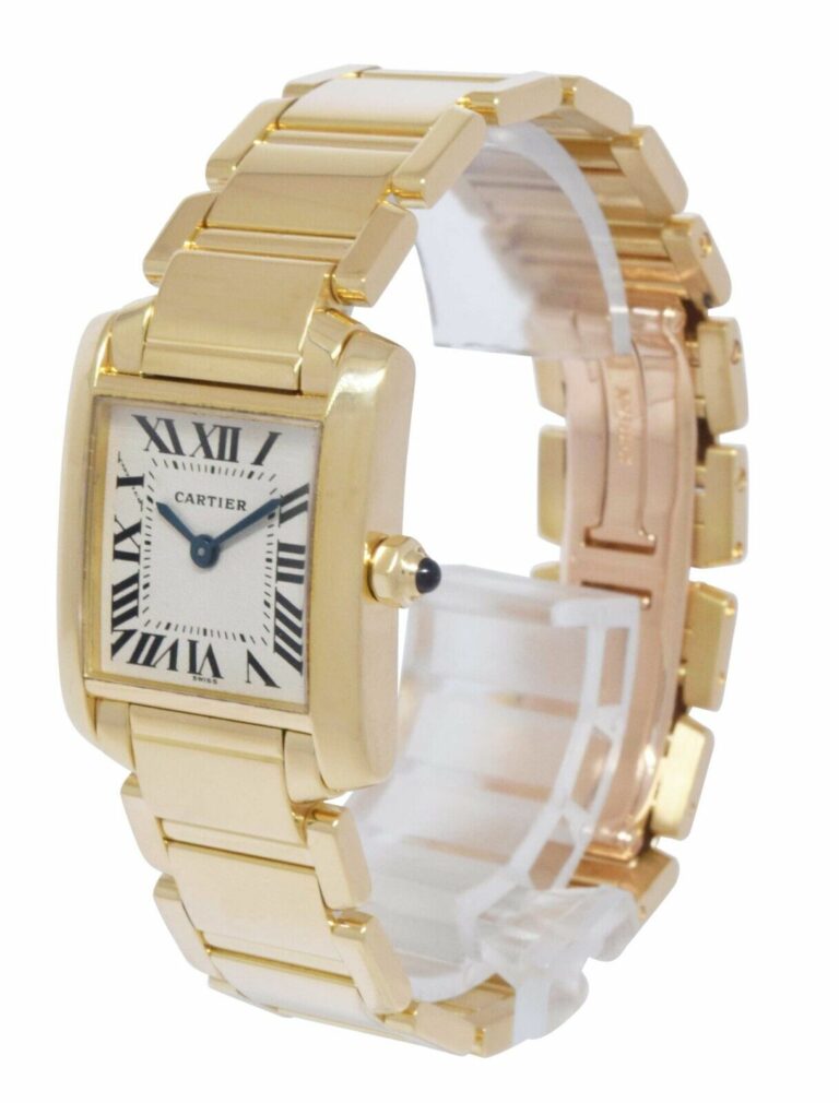 Cartier Tank Francaise Small 18k Yellow Gold Ivory Dial Ladies Quartz Watch 1820