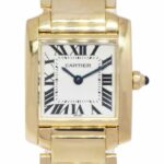 Cartier Tank Francaise Small 18k Yellow Gold Ivory Dial Ladies Quartz Watch 1820