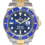 Rolex Submariner Date 18k Yellow Gold/Steel Ceramic Blue 41mm Watch +Card 126613