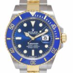 Rolex Submariner Date 18k Yellow Gold/Steel Ceramic Blue 41mm Watch +Card 126613