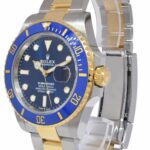 Rolex Submariner Date 18k Yellow Gold/Steel Ceramic Blue 41mm Watch +Card 126613