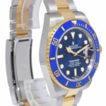 Rolex Submariner Date 18k Yellow Gold/Steel Ceramic Blue 41mm Watch +Card 126613