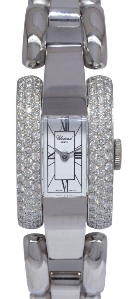 Chopard La Strada 18k White Gold 
Diamond Bezel Ladies Quartz Watch 41/6547