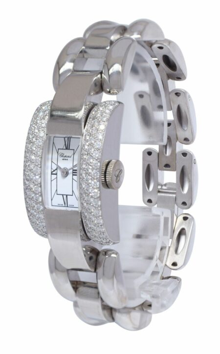 Chopard La Strada 18k White Gold & Diamond Bezel Ladies Quartz Watch 41/6547