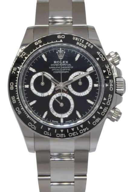 NOS Rolex Daytona Chronograph Steel 
Ceramic Black 40mm Watch B/P '24 126500