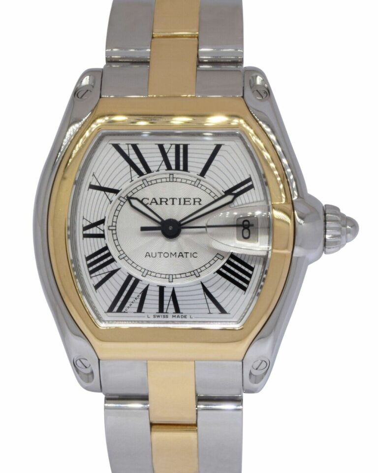 Cartier Roadster 18k Yellow Gold/Steel Silver Dial Automatic Watch W62031Y4 2510