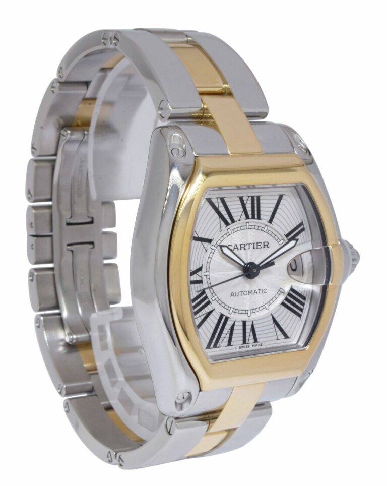 Cartier Roadster 18k Yellow Gold/Steel Silver Dial Automatic Watch W62031Y4 2510