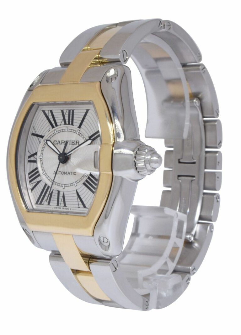 Cartier Roadster 18k Yellow Gold/Steel Silver Dial Automatic Watch W62031Y4 2510