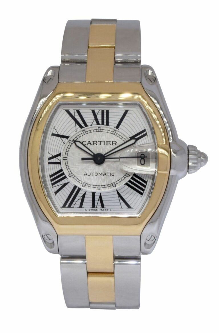 Cartier Roadster 18k Yellow Gold/Steel Silver Dial Automatic Watch W62031Y4 2510