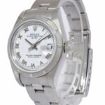 Rolex Date Stainless Steel White Roman Dial Ladies 26mm Oyster Watch Y 79190