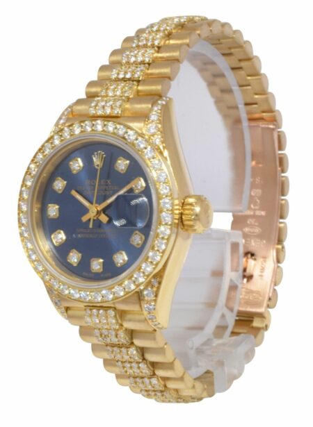 Rolex Datejust President 18k Yellow Gold & Diamond Ladies 26mm Watch E 69178