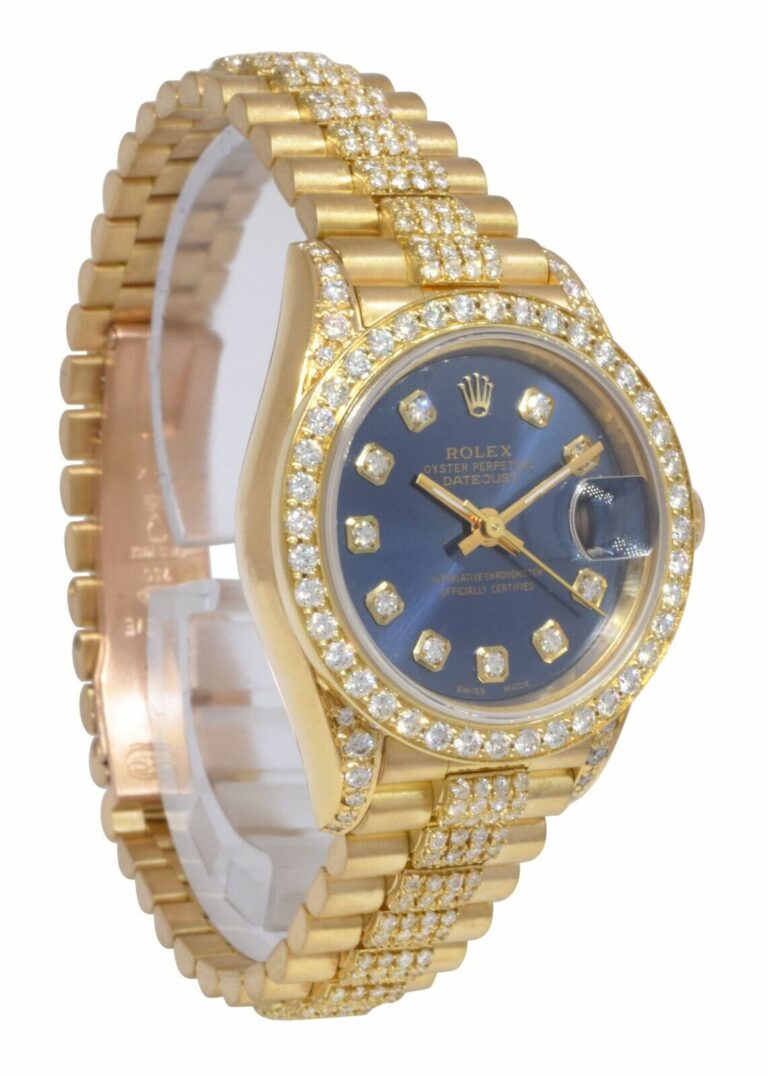 Rolex Datejust President 18k Yellow Gold 
Diamond Ladies 26mm Watch E 69178