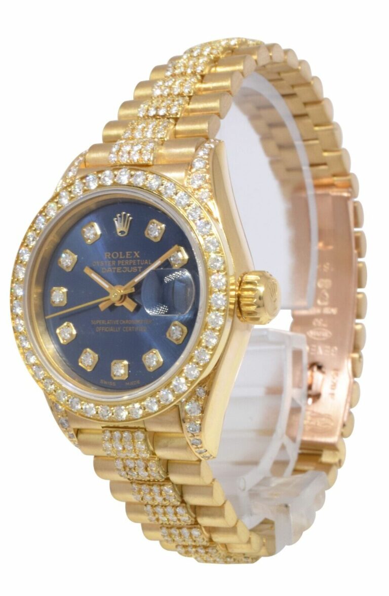 Rolex Datejust President 18k Yellow Gold 
Diamond Ladies 26mm Watch E 69178