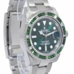 Rolex Submariner Date Steel Green Stones 
Diamond 40mm Watch +Card 116610