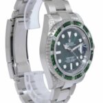 Rolex Submariner Date Steel Green Stones 
Diamond 40mm Watch +Card 116610