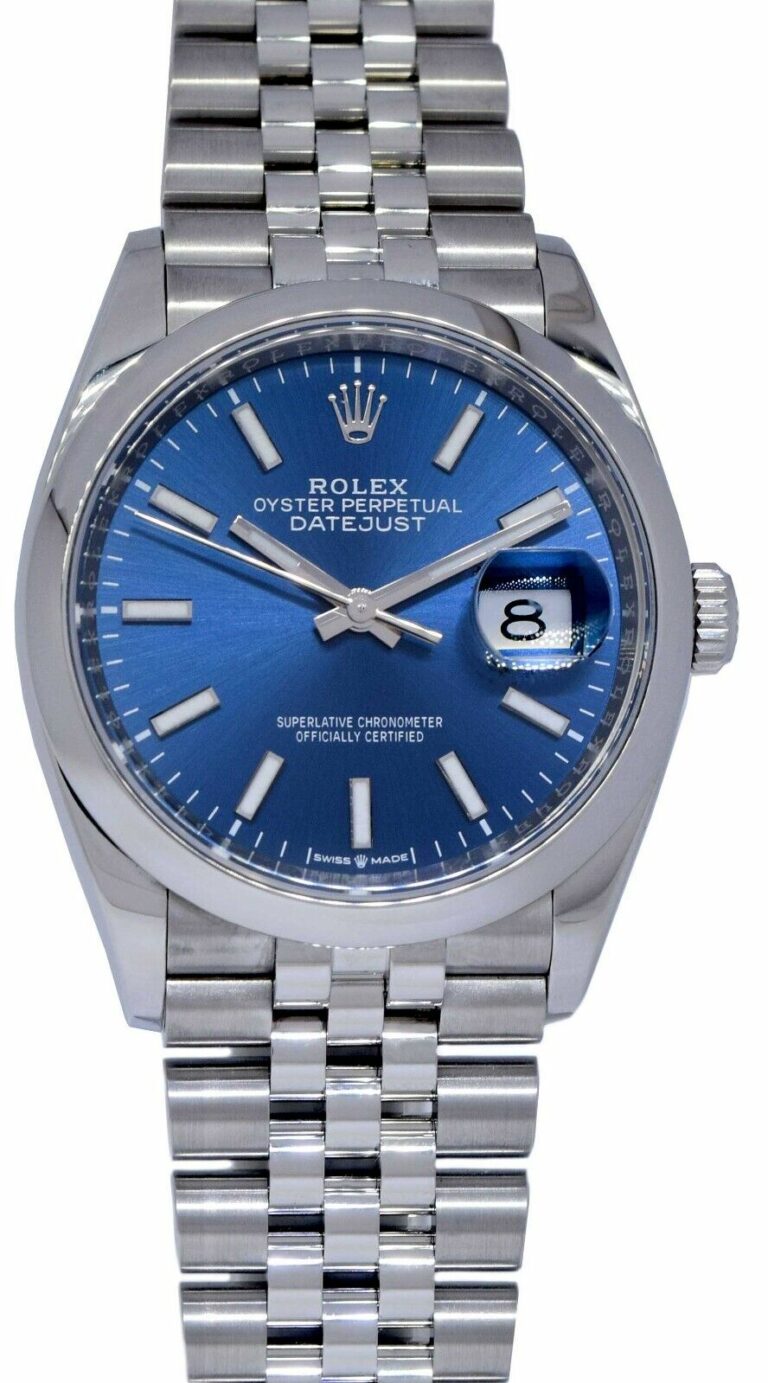 Rolex Datejust 36 Steel Blue Dial Jubilee Bracelet Mens Watch '19+ 126200